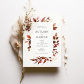 Fall Foliage 'Falling in Liebe' Foto Hochzeit Einladung