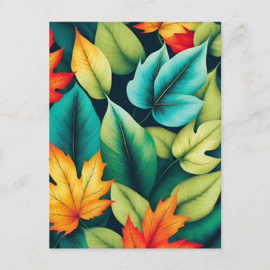 Fall Foliage farbige Blätter Postkarte (Vorderseite)