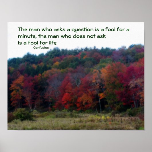 Fall Foliage Field Confucius Inspiration Zitat Poster (Vorne)