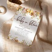 Fall Foliage Floral Baby in Bloom Baby Dusche Einladung
