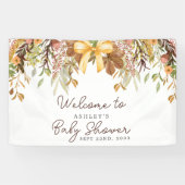 Fall Foliage Floral Baby Shower Welcome Banner (Horizontal)
