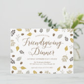 Fall Foliage Friendsgiving Dinner Party Einladung (Stehend Vorderseite)