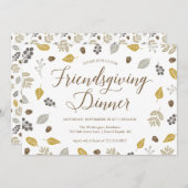 Fall Foliage Friendsgiving Dinner Party Einladung (Vorne/Hinten)