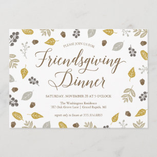 Fall Foliage Friendsgiving Dinner Party Einladung