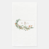 Fall Foliage & Gold Monogram Wedding Serviette (Vorderseite)