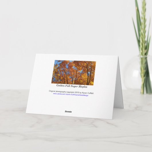 Fall Foliage / Goldenes Gelb / glücklicher Fall Y' Karte (Rückseite)