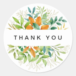 Fall Foliage Green Baby Dusche Vielen Dank Runder Aufkleber