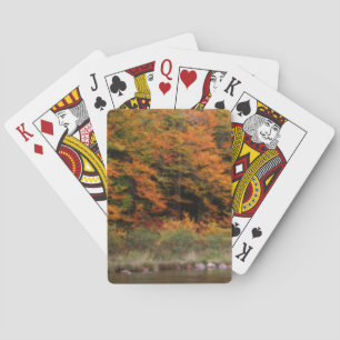 Fall Foliage grenzt an Fluss Nature Orton Spielkarten