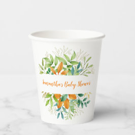 Fall Foliage Grüne Geschlecht Neutrale Baby Dusche Pappbecher