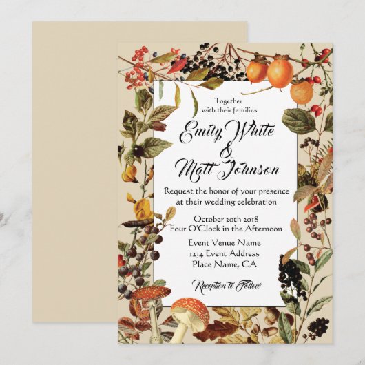 Fall Foliage Hochzeit Einladung (Vorne/Hinten)