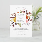 Fall-Foliage-Hochzeit Einladung (Stehend Vorderseite)