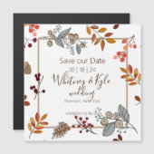 Fall Foliage Hochzeit speichern Sie das Datum der Magnetkarte (Vorne/Hinten)