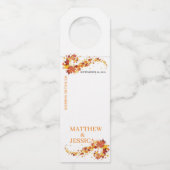 Fall Foliage Hochzeitmarke Flaschenanhänger (Vorderseite)
