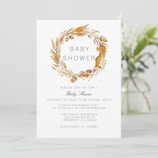 Fall Foliage | Kinderdusche Einladung (Stehend Vorderseite)