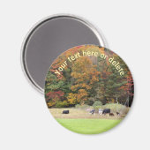 Fall Foliage Kühe Feldart Personalisiert Magnet (Vorderseite/Rückseite)