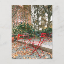 Fall Foliage New York City Café Postcard