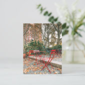 Fall Foliage New York City Café Postcard Postkarte (Stehend Vorderseite)
