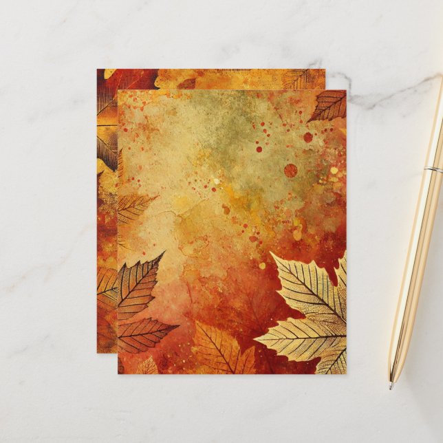 Fall Foliage Not Ink Scrapbook Paper (Vorderseite/Rückseite Beispiel)