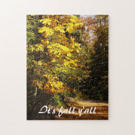 Fall Foliage on country road Puzzle