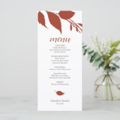 Fall Foliage Orange Menu Card Menükarte (Stehend Vorderseite)