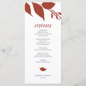 Fall Foliage Orange Menu Card Menükarte (Vorderseite)