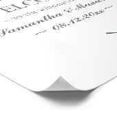 Fall Foliage Plum Lila Blätter Hochzeitsempfang Poster (Ecke)