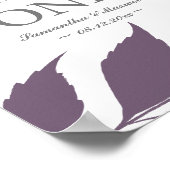 Fall Foliage Plum Lila Blätter Tischnummer Poster (Ecke)