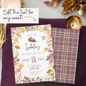 Fall Foliage & Plum Plaid Thanksgiving Pumpkin Pie Einladung