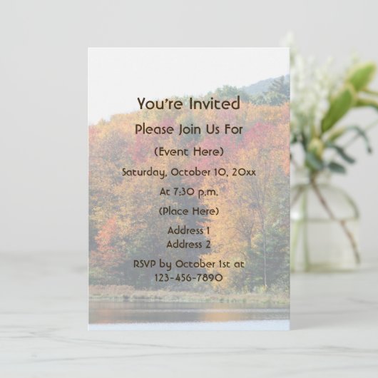 Fall Foliage Pond Nature  Einladung (Stehend Vorderseite)