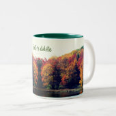 Fall Foliage Pond Nature Personalisiert Zweifarbige Tasse (VorderseiteRechts)