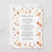 Fall Foliage Pumpkin Floral Wasserfarbendetails Einladung (Vorderseite)