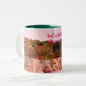 Fall Foliage Rock Cliff Natur Personalisiert Zweifarbige Tasse (Vorderseite Links)