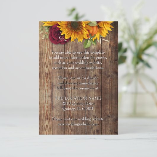 Fall Foliage Rustic Details Card Begleitkarte (Stehend Vorderseite)