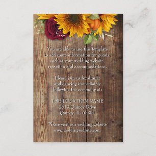 Fall Foliage Rustic Details Card Begleitkarte