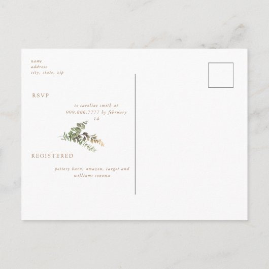 Fall Foliage Rustikale Brautdusche Einladung (Rückseite)