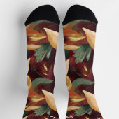 Fall Foliage Socken in Burgund, Grün und Gold (Oben)