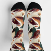 Fall Foliage Socken in Creme, Burgund und Green (Oben)