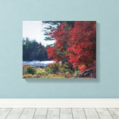 Fall Foliage Teich Malerei Natur Kunst Leinwanddruck (Insitu (Holzboden))