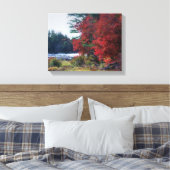 Fall Foliage Teich Malerei Natur Kunst Leinwanddruck (Insitu (Schlafzimmer))