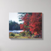Fall Foliage Teich Malerei Natur Kunst Leinwanddruck (Vorderseite)