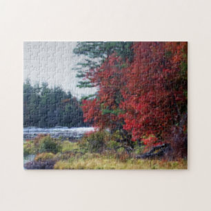 Fall Foliage Teich Malerei Natur Kunst Puzzle