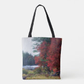 Fall Foliage Teich Malerei Natur Kunst Tasche (Rückseite)