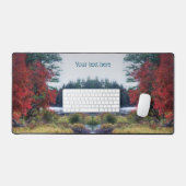 Fall Foliage Teich Malerei Natur Personalisiert Schreibtischunterlage (Tastatur & Maus)