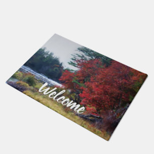 Fall Foliage Teich Malerei Natur Willkommen Fußmatte