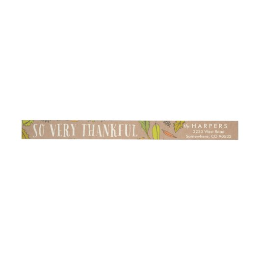 Fall Foliage Thankful Envelope Wrap Address Labels (Person)