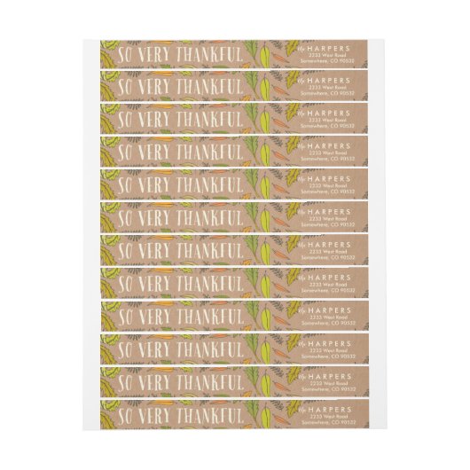 Fall Foliage Thankful Envelope Wrap Address Labels (Bogen)