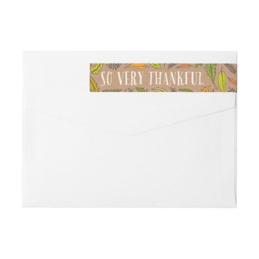 Fall Foliage Thankful Envelope Wrap Address Labels (Rückseite)
