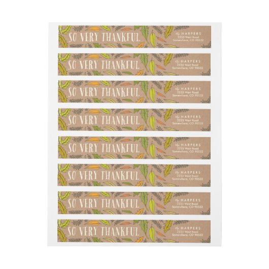 Fall Foliage Thankful Envelope Wrap Address Labels (Bogen)