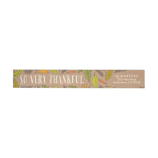 Fall Foliage Thankful Envelope Wrap Address Labels (Person)