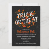 Fall Foliage Trick oder Treat Halloween-Party Einladung (Vorderseite)